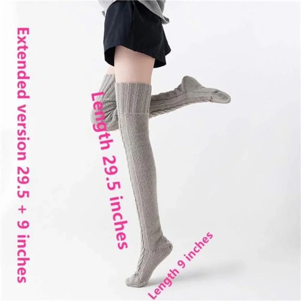 VETHIN Women's Cable Knit Thigh High Socks - Over Knee High Long Leg Stockings